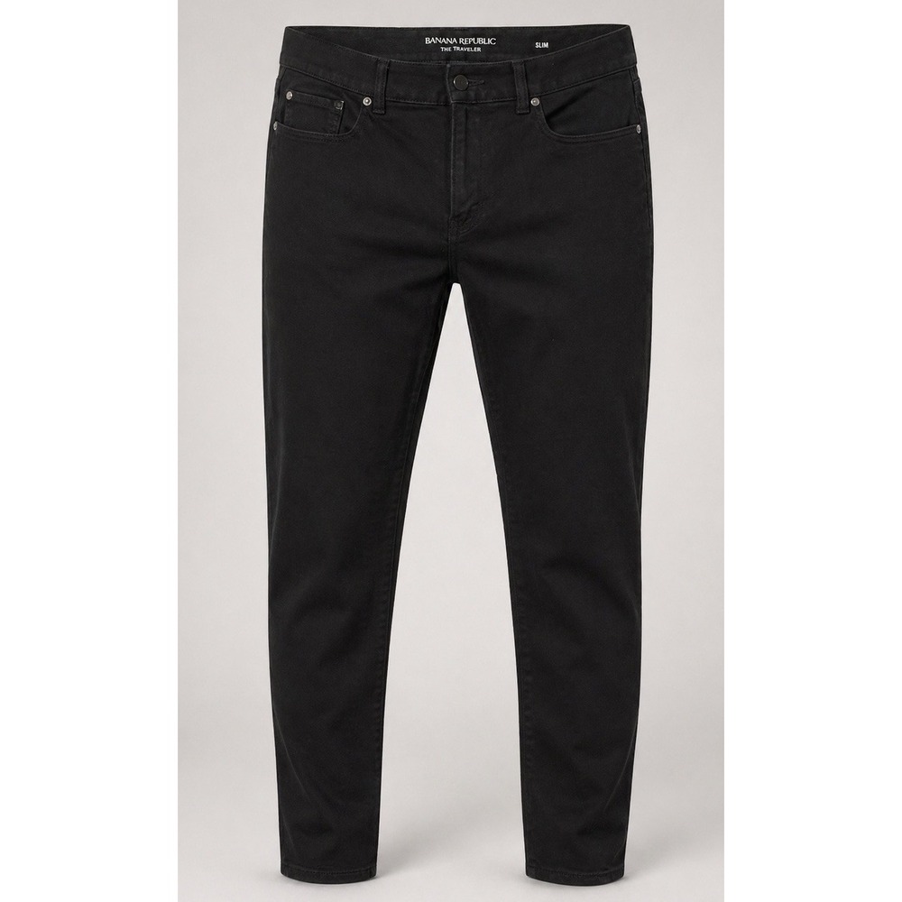 Banana Republic Mens Pants 34x30 Slim The Traveler Black Stretch 5 Pocket Jeans